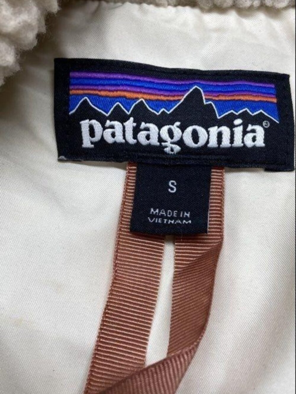 Patagonia Divided Sky Sherpa Fleece Jacket Natural Tan Women's Size S - Picture 5 of 6